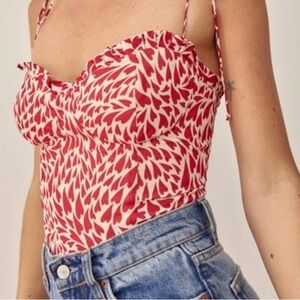 Reformation Novena top in love color, size 4